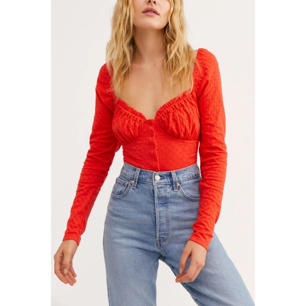 Free People Lady Bug Long Sleeve Top